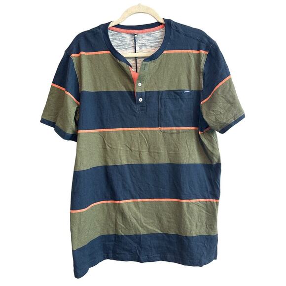 NWT Chubbies The Band About Striped Henley Blue Green Size Large - Picture 1 of 6